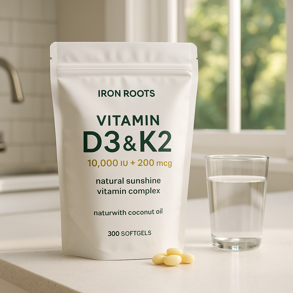 Ironroots™ - 10,000 IU Vitamin D3 + K2 Softgels