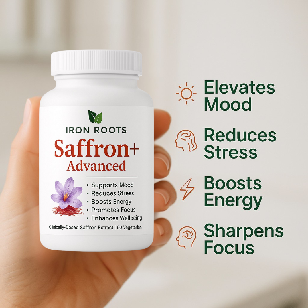 Iron Roots™ - Natural Mood Support & Stress Relief Saffron Capsules