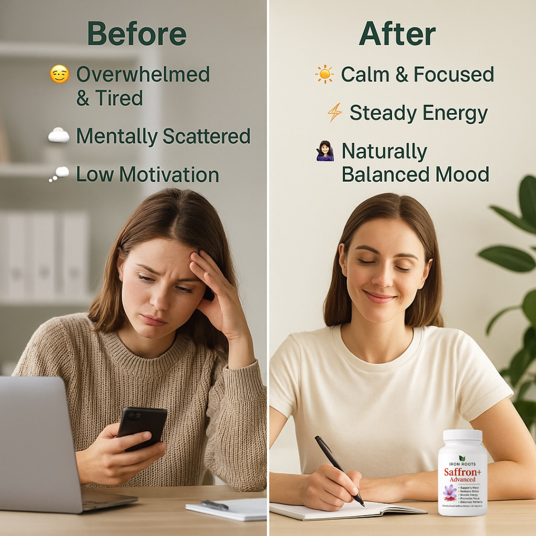Iron Roots™ - Natural Mood Support & Stress Relief Saffron Capsules