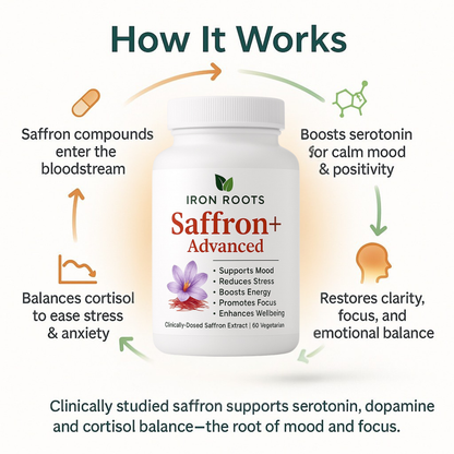 Iron Roots™ - Natural Mood Support & Stress Relief Saffron Capsules