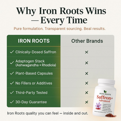 Iron Roots™ - Natural Mood Support & Stress Relief Saffron Capsules